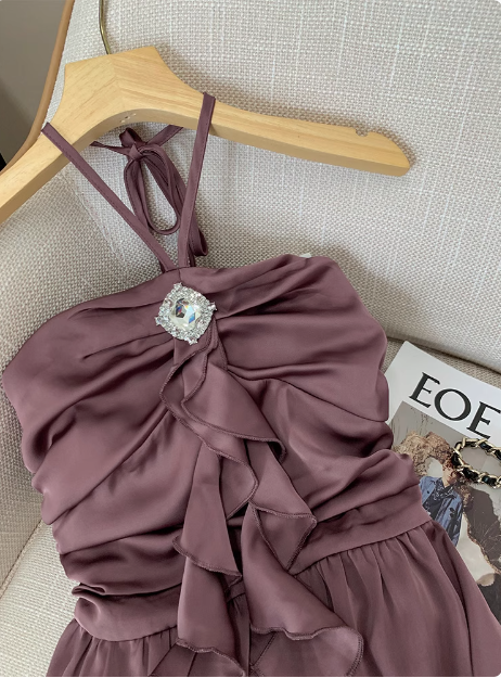 Elegant Halterneck Off-shoulder Design Birthday Dress Homecoming Dress cc3956