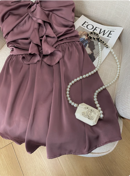 Elegant Halterneck Off-shoulder Design Birthday Dress Homecoming Dress cc3956