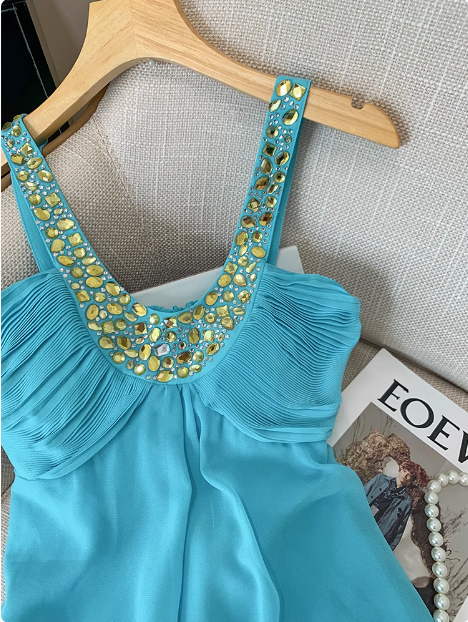 Pretty U-neck Halter Chiffon Birthday Short Dress Homecoming Dress cc3957