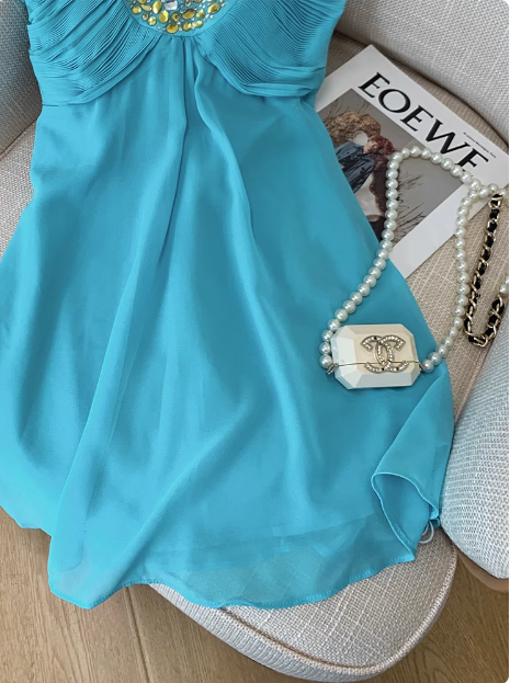 Pretty U-neck Halter Chiffon Birthday Short Dress Homecoming Dress cc3957