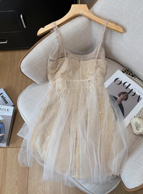 Sweet Waist Mesh Lace Birthday Short Skirt Homecoming Dress cc3958