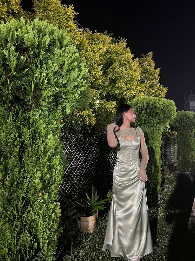 Vintage Elegant Satin U-neck Spaghetti Strap Long Prom Dress Evening Dress Bridesmaid Dress cc5112