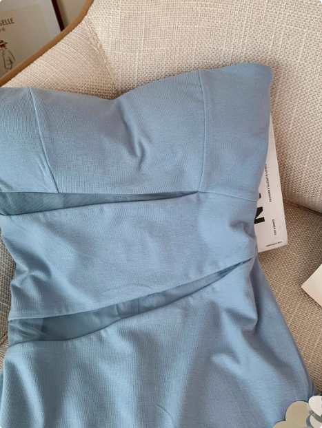 Simple Tube Top See-through Splicing Mesh Hip-wrapped Birthday Skirt Homecoming Dress cc3966