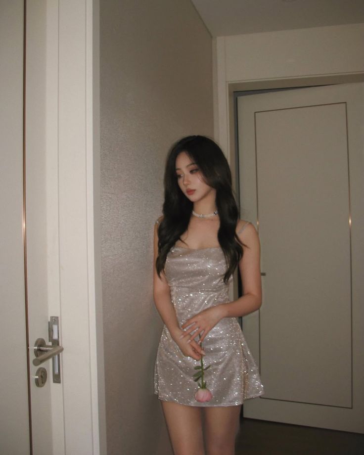 Galaxy Glitter Silver Strap Backless Birthday Dress Homecoming Dress cc3982