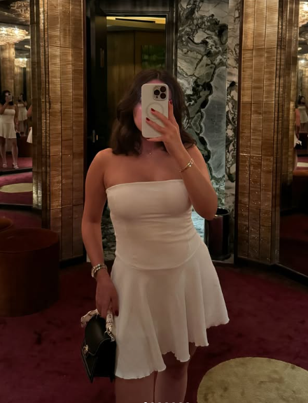 Simple A-line Tube Top Waist Birthday Skirt Homecoming Dress cc3991