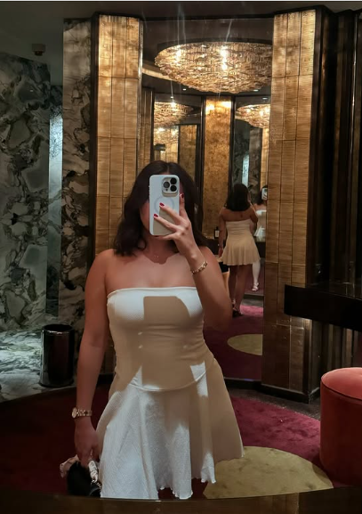 Simple A-line Tube Top Waist Birthday Skirt Homecoming Dress cc3991