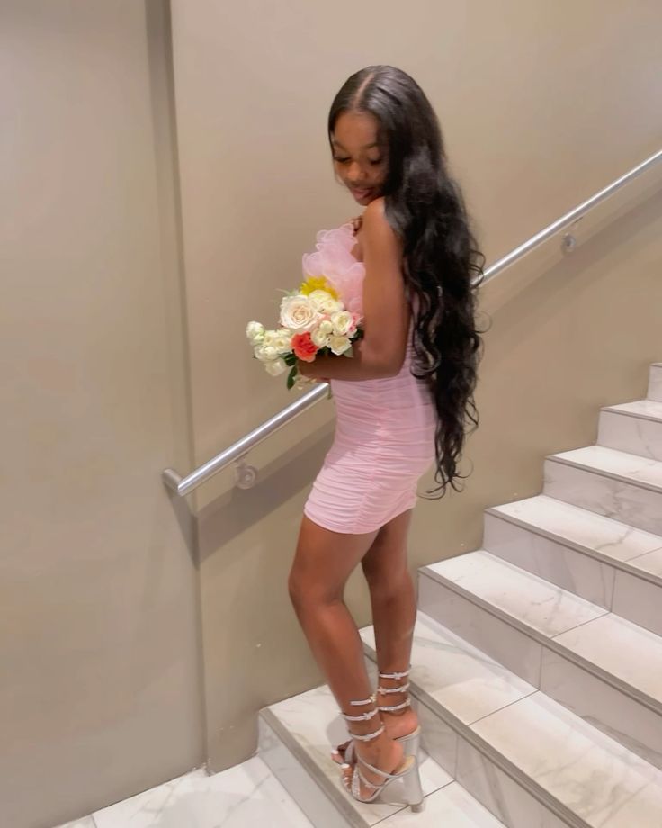 Sweet Pink Stretch Pleated Hip-hugging 19th Birthday Homecoming Dress cc3993