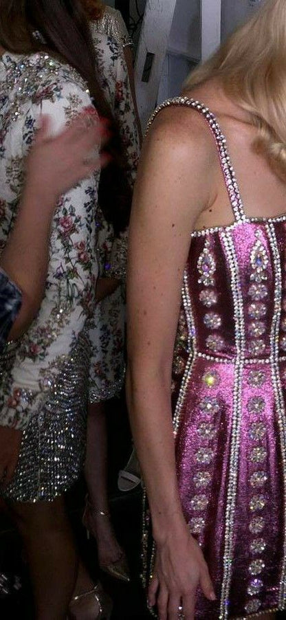 Gorgeous Purple Sleeveless Rhinestone Slim Fit Birthday Party Homecoming cc4420