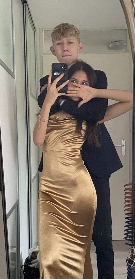 Elegant Gold Mermaid Satin Long Prom Dress Evening Dress Bridesmaid Dresscc5142