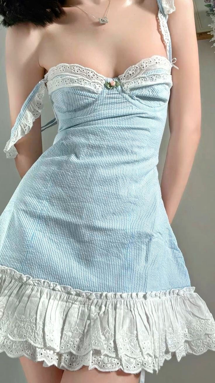Sweet Light Blue Suspender Multi-layered Lace Ruffle Mini 16th Birthday Homecoming Dress cc4456