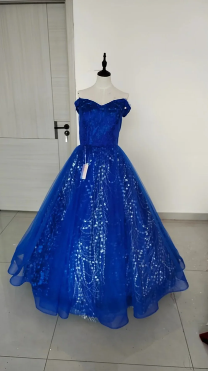 Sweet Pink Tulle Lace Appliques Ball Gown,Off The Shoulder Quinceanera Dress cc2620