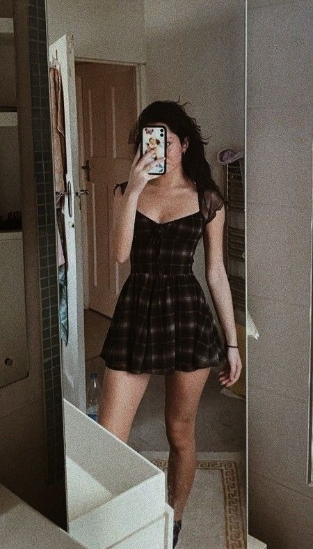 Retro Black Plaid Small Flying Sleeve Waist A-line 17th Birthday Homecoming Dress cc4484