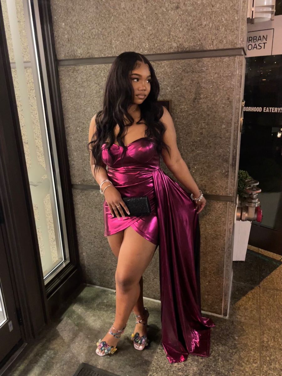 Gorgeous Rose Red Sleeveless Tail Slim Shiny Satin Hip Birthday Party Homecoming Dress cc4495