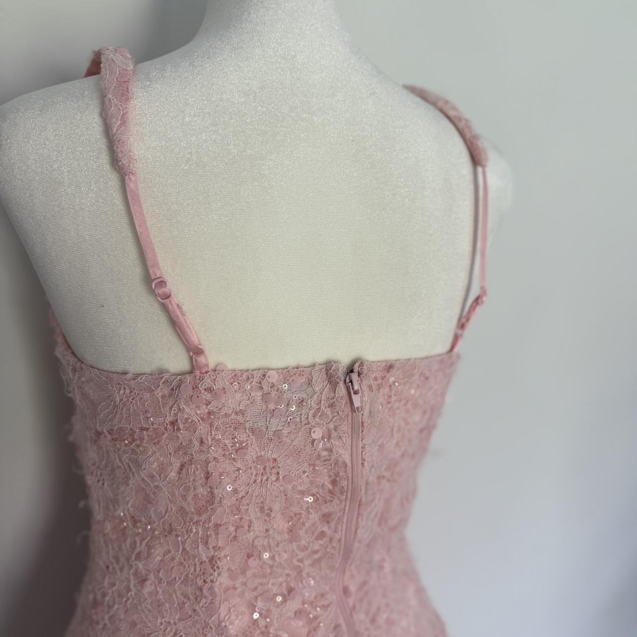 Sweet Pink Square Neck Lace Pattern Sequins Slim Fit 16th Birthday Homecoming Dress cc4522