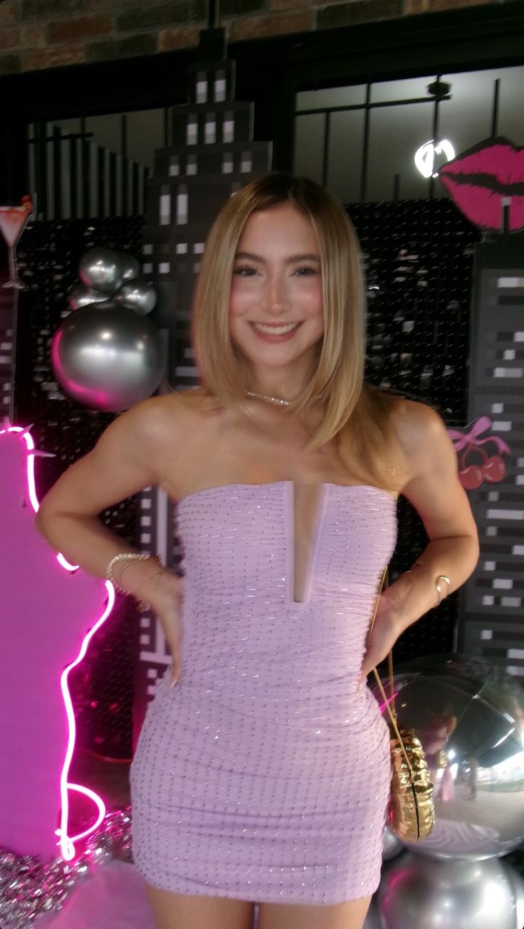 Shining Pink Deep V Hollow Sequin Slim Fit Hip Birthday Party Homecoming Dress cc4577