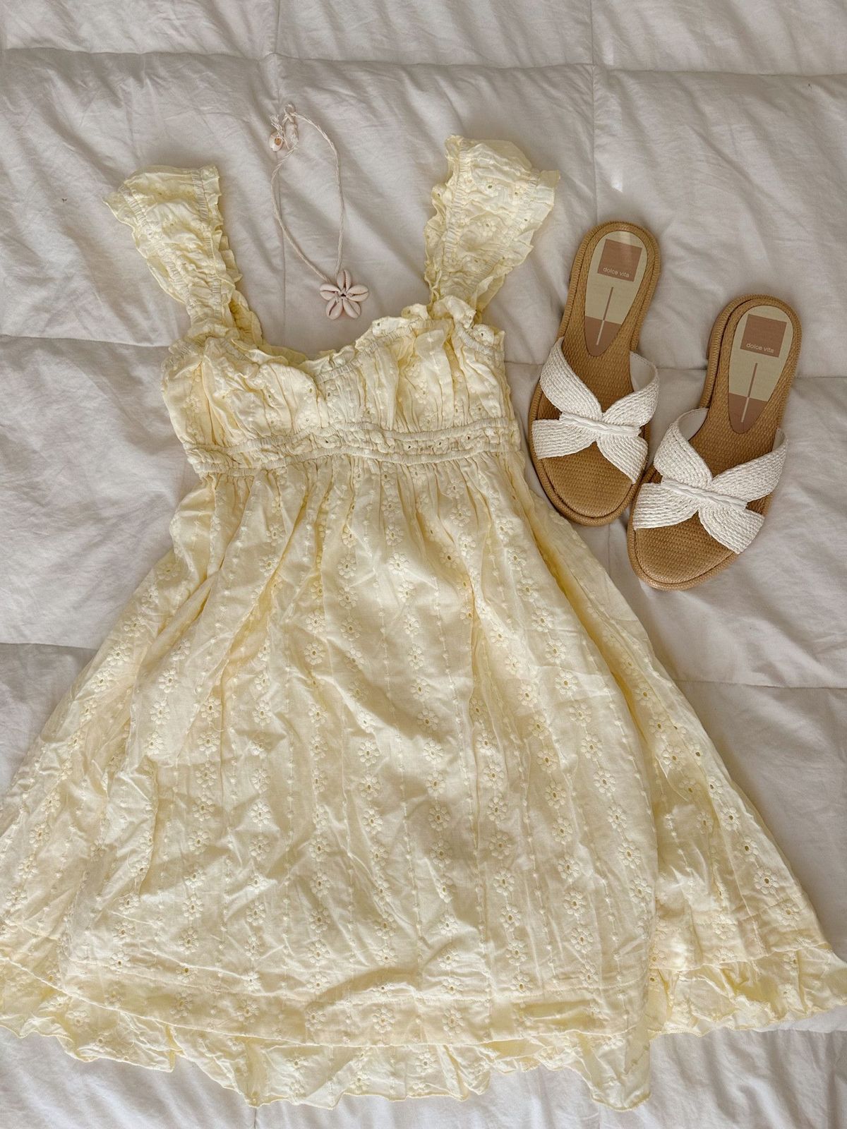 Sweet Light Yellow Square Neck Ruffle Sleeves Embroidered Waist A-line Birthday Dress Homecoming Dress cc4058