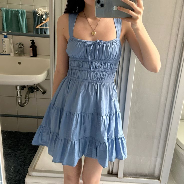 Fresh And Sweet Light Blue Waist A-line 16th Birthday Short Skirt Homecoming Dress cc4591