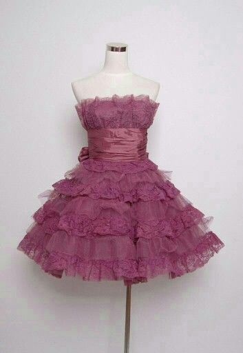 Gorgeous Purple Tube Top Bow Multi-layer Lace Patchwork A-line Birthday Party Homecoming Dress cc4615