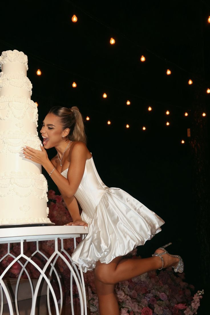 Sweet Princess White Satin Flower Bud Skirt Birthday Dress Homecoming Dress cc4062