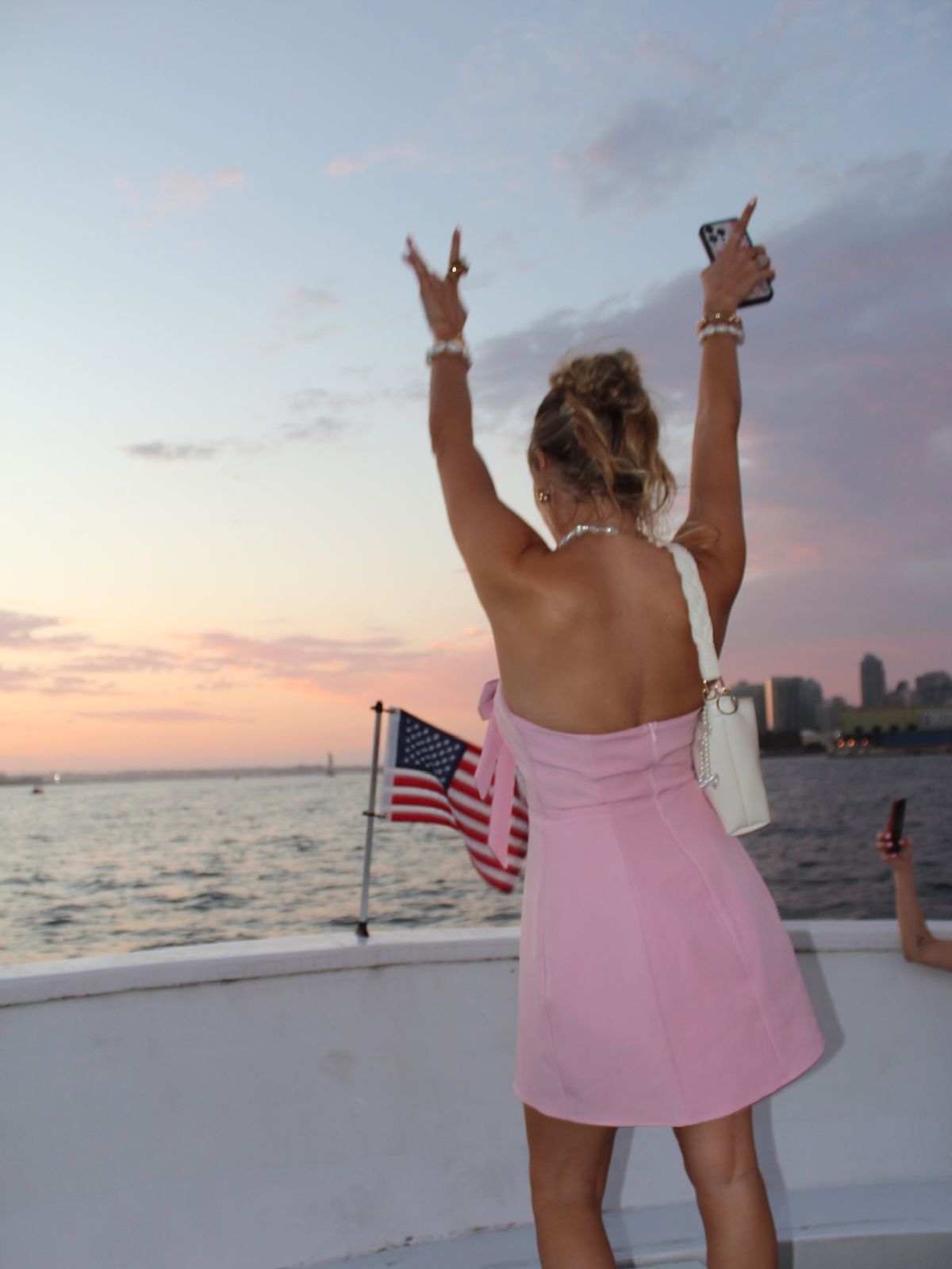 Sweet Pink Bow Waist A-line Birthday Party Homecoming Dress cc4665