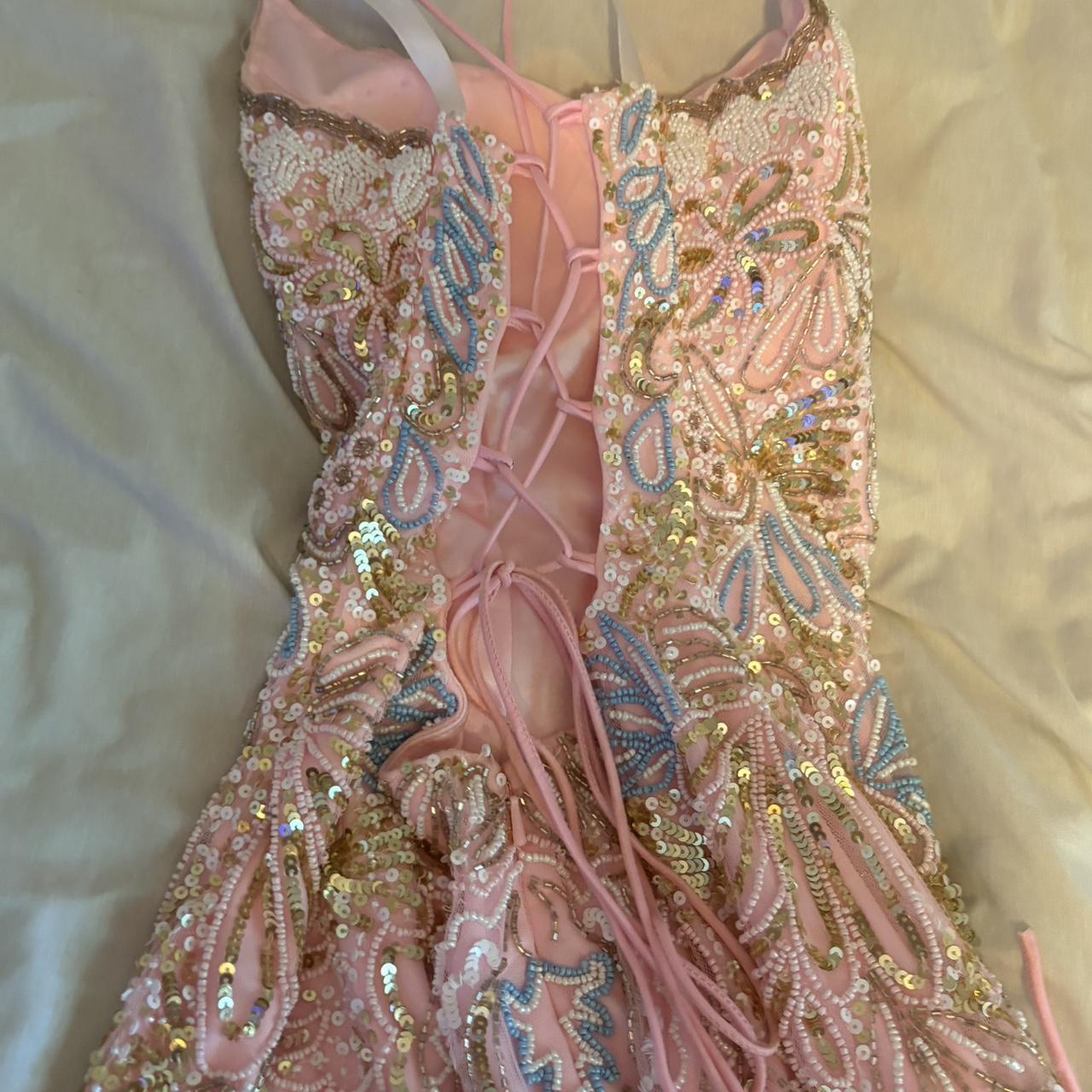 Gorgeous Pink Thin Strap Beaded Sequins Slim Birthday Dress Homecoming Dress cc4071