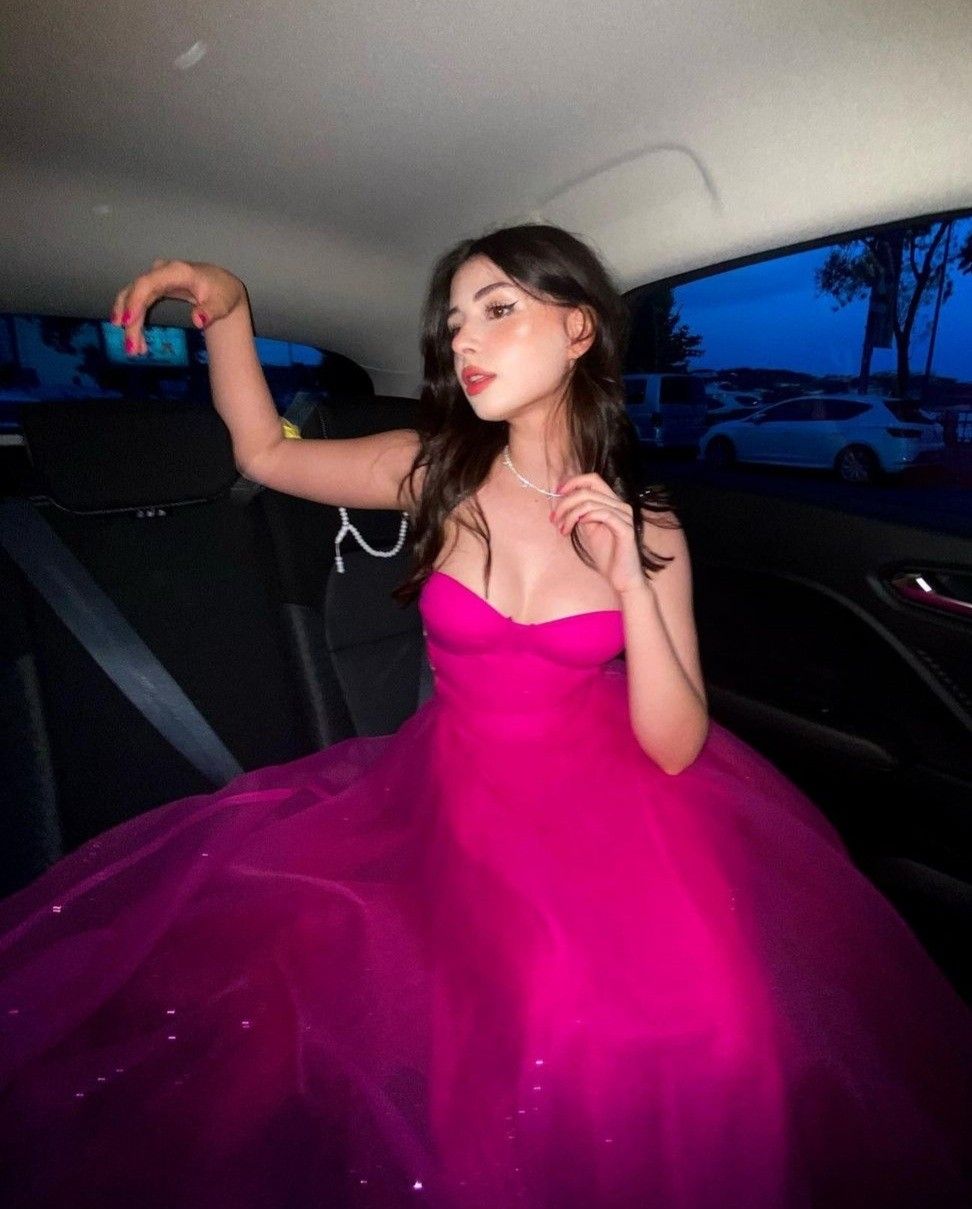 Sweet Rose Pink A-line Suspender Tulle Long Prom Dress Evening Dress 20th Birthday Dress cc4708