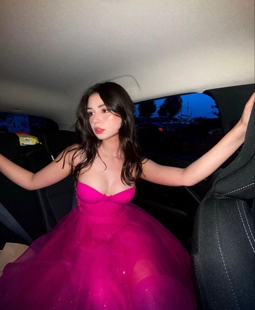 Sweet Rose Pink A-line Suspender Tulle Long Prom Dress Evening Dress 20th Birthday Dress cc4708