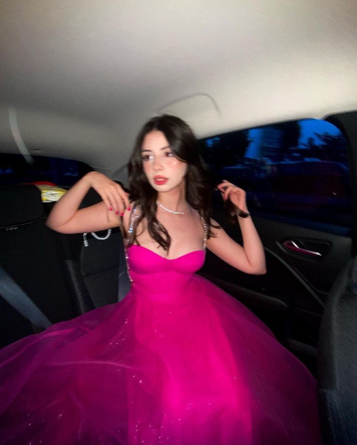 Sweet Rose Pink A-line Suspender Tulle Long Prom Dress Evening Dress 20th Birthday Dress cc4708