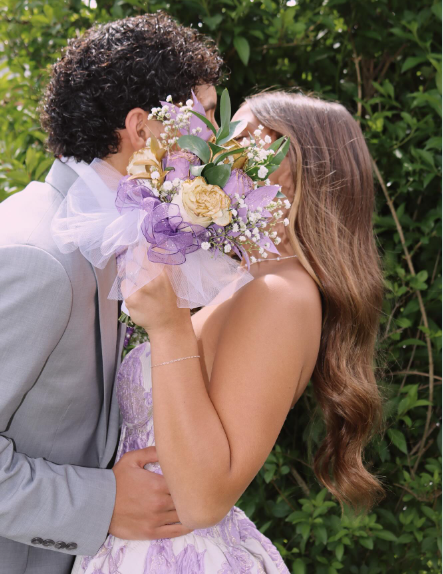 Dreamy Purple White Jacquard Strapless A-Line Rose Embroidery Satin Long Prom Dress Evening Dress cc5620