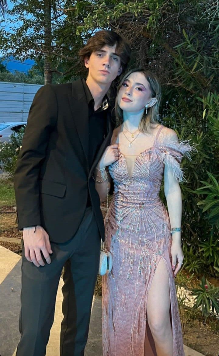 Gorgeous Pink High Slit Feather Sequin Long Prom Dress Evening Dress cc4783