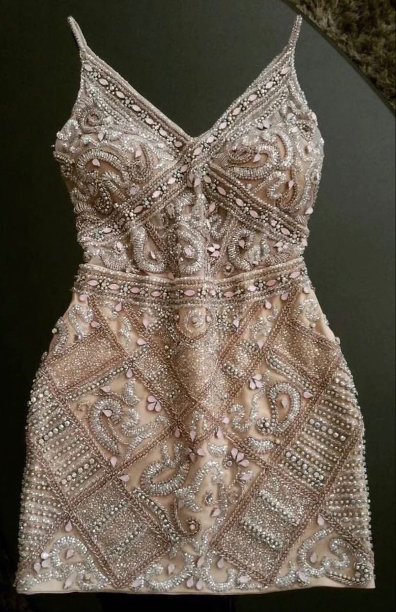 Retro Gorgeous Silver Blue Deep V Strap Beaded Embroidery Short Birthday Party Homecoming Dress cc4089