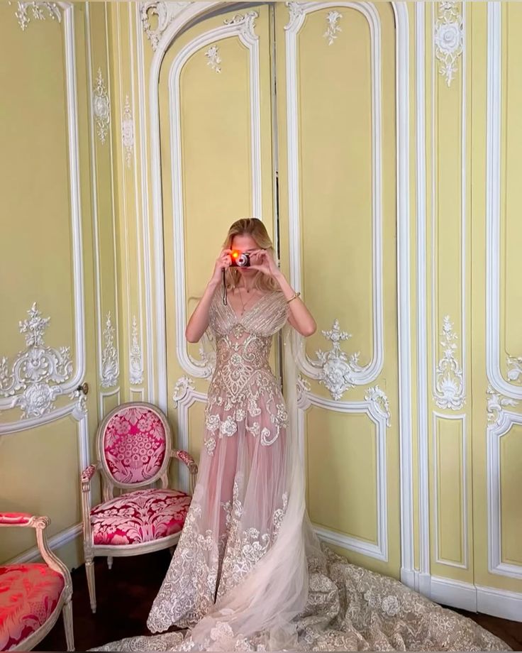 Luxury Palace Nude Pink Mermaid Trailing V-Neck Lace Tulle Prom Dress Evening Dress cc4791