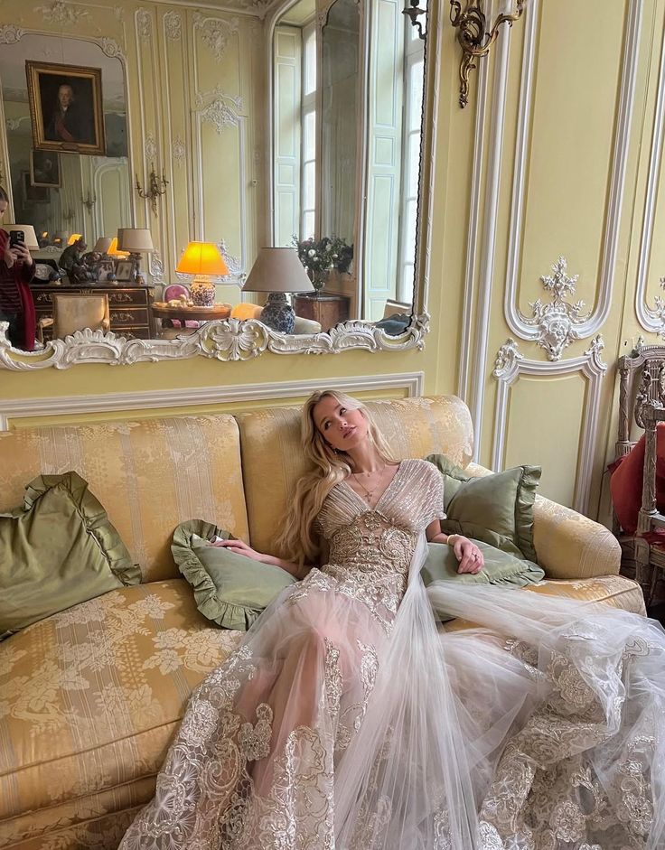 Luxury Palace Nude Pink Mermaid Trailing V-Neck Lace Tulle Prom Dress Evening Dress cc4791