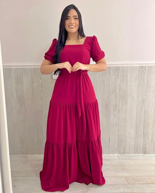 Retro Style A-line Prom Dress Puffy Sleeves,Fashion Party Gown cc726