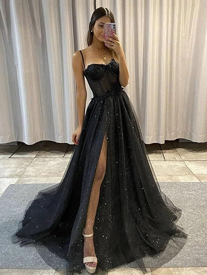 Cute tulle long A line prom dress evening dress  Burgundy Long Formal Graduation Dresses C1276