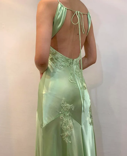 Charming Hot Pink Satin Beaded Prom Dress Evening Gown cc1418