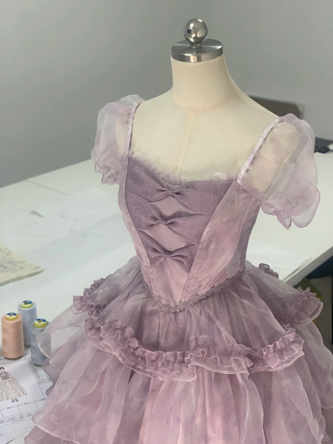Charming Purple Organza Layered A Line Short Prom Dress Formal Homecoming Dress cc3442