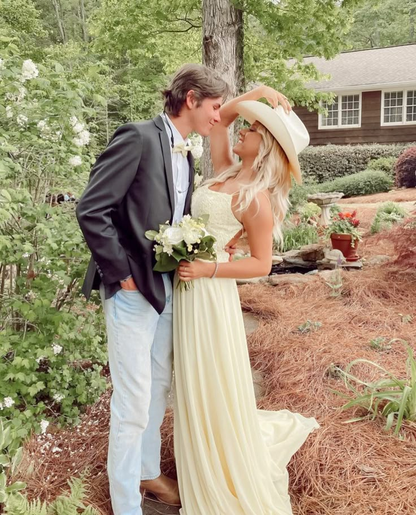 Simple Light Yellow Prom Dress,Yellow Senior Prom Gown cc1239