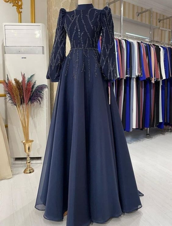 Muslim Wedding Dress, Muslim Evening Gown, Modest Prom Dress cc934