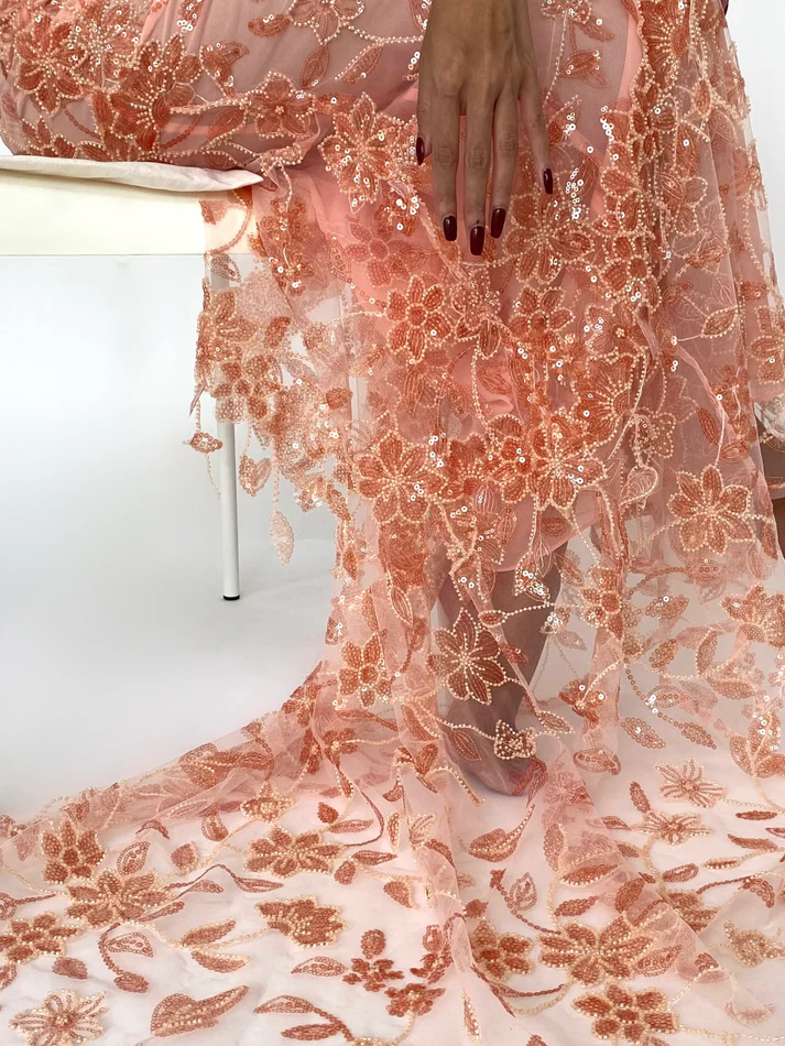 Gorgeous  Pink Lace Beading Mermaid Evening Dress  Party Prom Dress cc1589