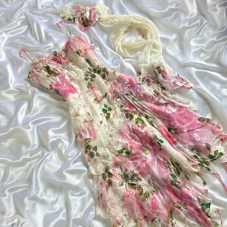 Beautiful Straps Chiffon Print Floral Evening Dress Formal Party Prom Dress cc2069