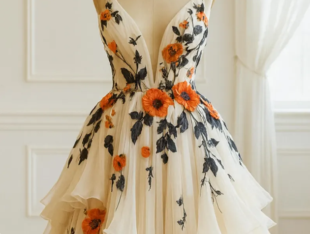 Unique Chiffon Appliques Prom Dress Long Party Evening Dress cc2794