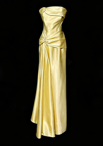 Simple Green Strapless Satin Prom Dress,Long Party Evening Dress  cc2992