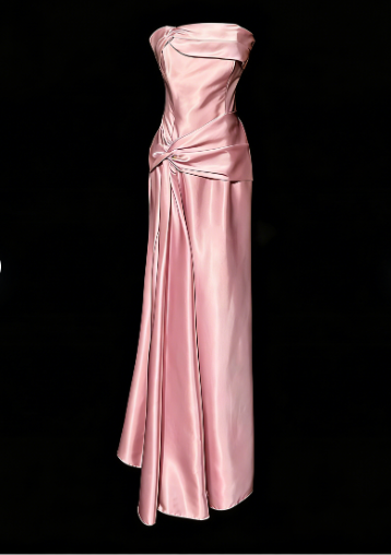 Simple Green Strapless Satin Prom Dress,Long Party Evening Dress  cc2992