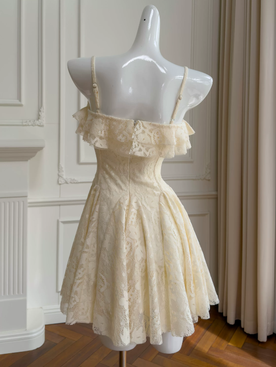 New Arrival Homecoming Dress Spaghetti Straps Lace Birthday Party Dress cc5656