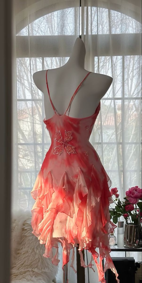 Sexy Spaghetti Straps Chiffon Ruffles Beaded Mini Homecoming Dress cc3040