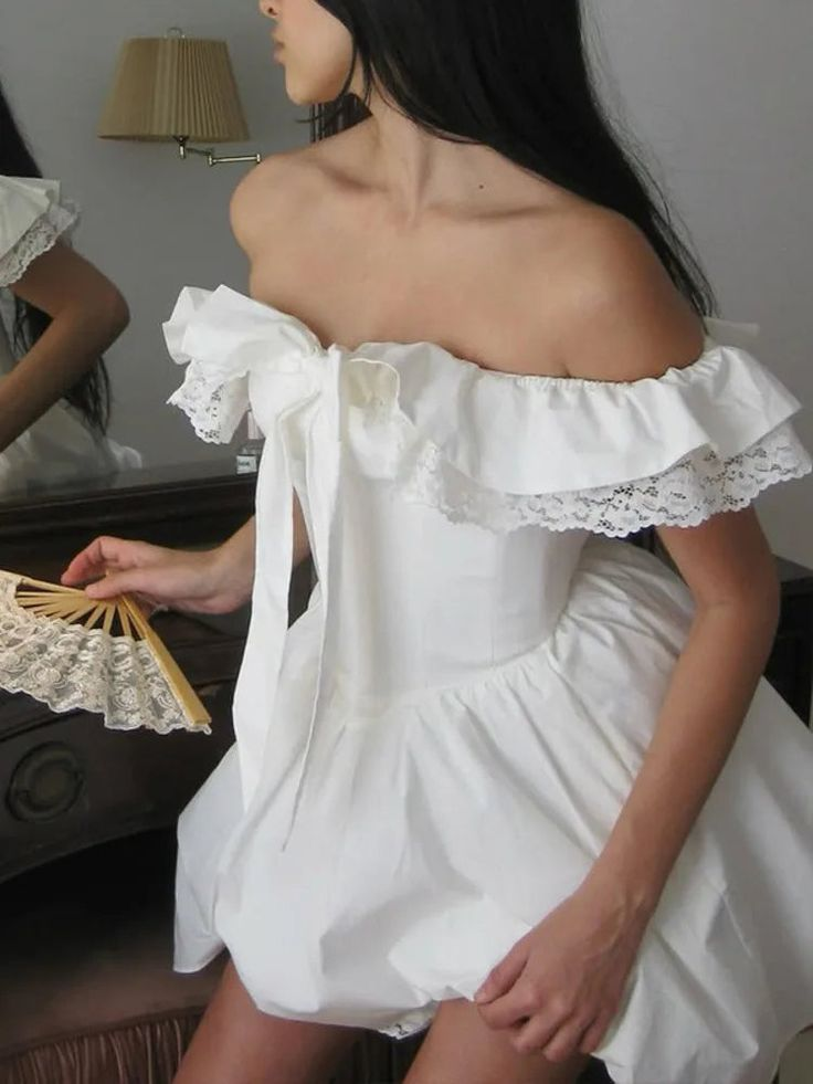 Elegant Off The Shoulder White A Line Birthday Dress 6th Grade Homecoming Dress cc3265