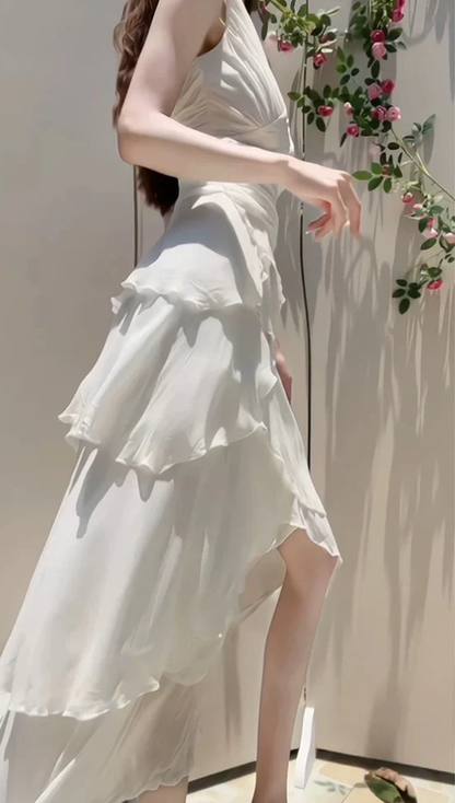 Classy A Line Chiffon Ruffle Tiered Wedding Dress  Prom Dress  cc2031