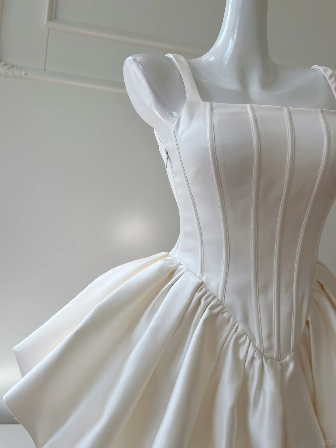 Simple White Satin A Line Homecoming Dress Short Birthday Dress cc3166