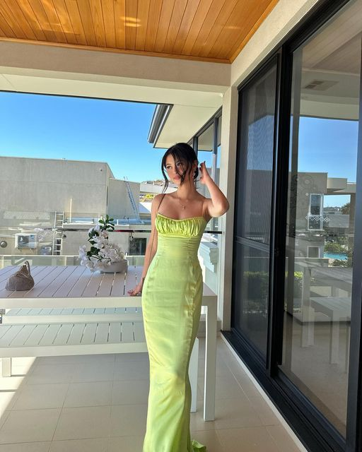 Classy Green Sheath/Column Prom Dress,Green Evening Dress  cc1241